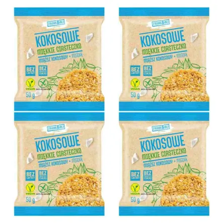 Zestaw 4 x Ciasteczko Kokosowe + Migdał Bezglutenowe 50 g - Frank and Oli