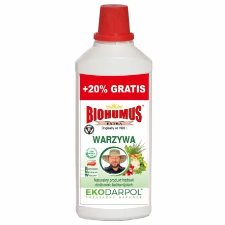 Biohumus Extra Warzywa 1 l + 20% Gratis (1,2 l) - Ekodarpol - Naturalny nawóz przeznaczony do uprawy warzyw