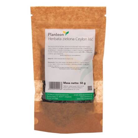 Herbata Zielona Ceylon Liść 50 g - Planteon