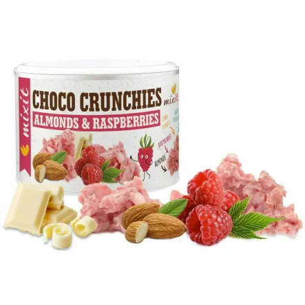Malinowe Grudki Czekoladowe z Migdałami Choco Crunchies 140 g - Mixit