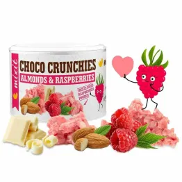 Crunchies Malinowe Grudki Czekoladowe z Migdałami 140 g - Mixit