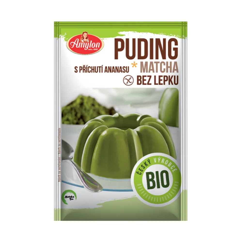 Budyń Z Zieloną Herbatą Matcha o Smaku Ananasowym Bio 40 g Amylon