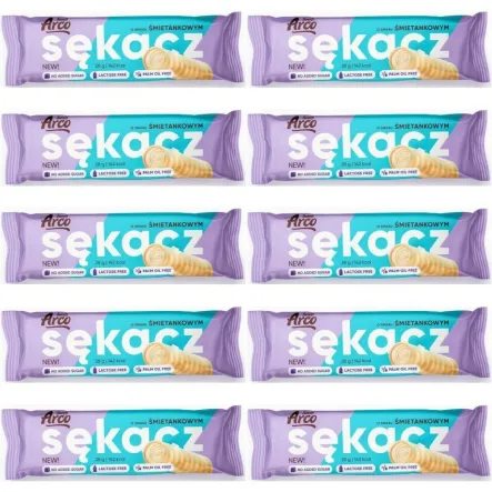 10 x Sękacz o Smaku Śmietankowym Bez Dodatku Cukru 28 g - Arco Sweets