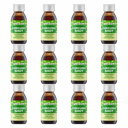 12 x Shot Curcuma (Pomarańcza, Imbir, Kurkuma) 60 ml  - Welsom