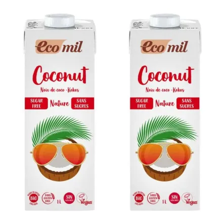 2 x Napój Kokosowy Bezglutenowy Niesłodzony Bio 1 l Ecomil 