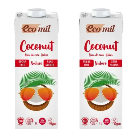 2 x Napój Kokosowy Bezglutenowy Niesłodzony Bio 1 l Ecomil