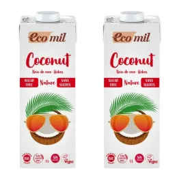 2 x Napój Kokosowy Bezglutenowy Niesłodzony Bio 1 l Ecomil