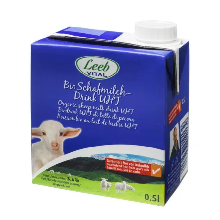 Napój Mleczny Uht Na Bazie: Mleko Owcze 3,6% tłuszczu Bio 500ml-Leeb Vital