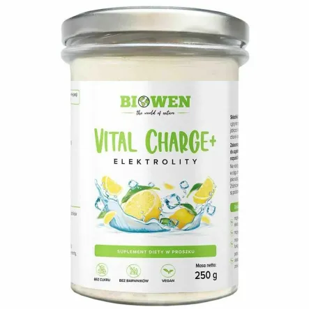 Elektrolity o Smaku Cytrynowym w Proszku Vital Charge+ 250 g - Biowen (data: 09.11.2025)