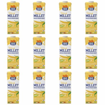 12 x  Napój Jaglany Bezglutenowy Bez Dodatku Cukru Bio 1L Isola Niesłodzony