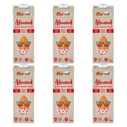 6 x Napój Migdałowy Classic Bez Dodatku Cukru Bio UHT 1 l Ecomil