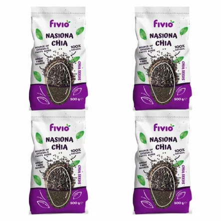 4 x Nasiona Chia 500 g - Vivio - Nasiona Szałwii Hiszpańskiej