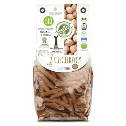 Makaron z Ciecierzycy Rurka Penne Bezglutenowy Bio 250 g - Fabijańscy