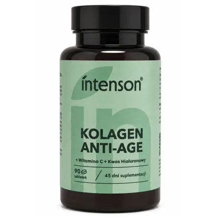 Kolagen Anti-Age z Witaminą C i Kwasem Hialuronowym 90 Tabletek - Intenson