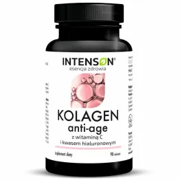 Kolagen Anti-Age z Witaminą C i Kwasem Hialuronowym 90 Tabletek - Intenson
