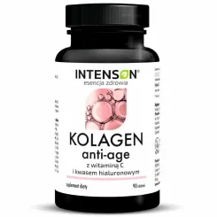 Kolagen Anti-Age z Witaminą C i Kwasem Hialuronowym 90 Tabletek - Intenson
