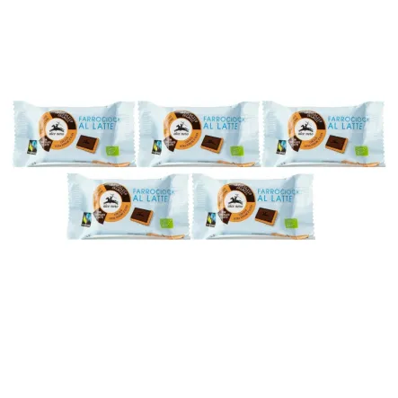 5 x Herbatniki Orkiszowe z Mleczną Czekoladą Fair Trade Bio 28 g - Alce Nero