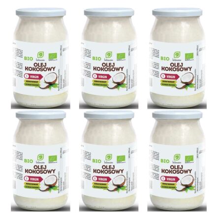 Zestaw 6 x Olej Kokosowy Virgin Nierafinowany Bio 900 ml Intenson