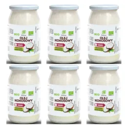 Zestaw 6 x Olej Kokosowy Virgin Nierafinowany Bio 900 ml Intenson