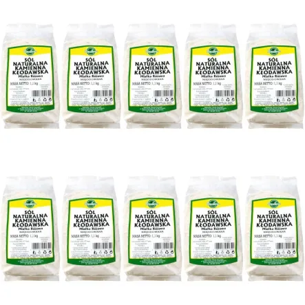 11 kg - Sól Kłodawska Kamienna Naturalna Miałka Różowa Niejodowana 10x 1,1 kg - Smakosz