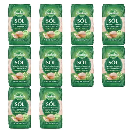 11 kg - Sól Kłodawska Kamienna Naturalna Miałka Różowa Niejodowana 10x 1,1 kg - Smakosz