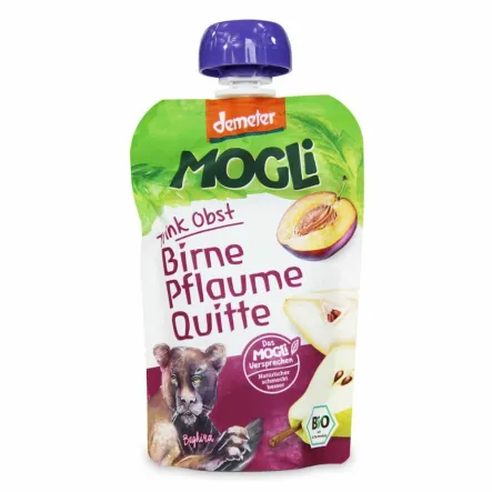 Przecier ze Śliwką, Gruszką i Pigwą bez Dodatku Cukru Bio 100 g - Mogli - Przecena Krótka Data Minimalnej Trwałości