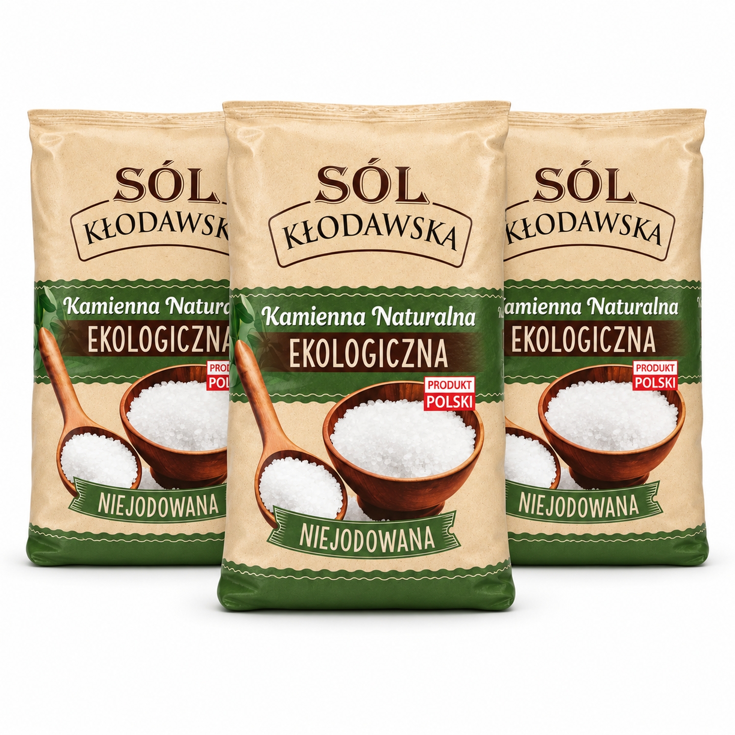 3 x Sól Kłodawska Ekologiczna Naturalna 1100 g Kopalnia Kłodawa