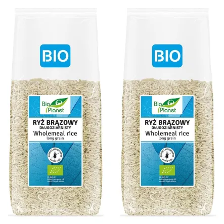 2 x Ryż Brązowy Długoziarnisty Bezglutenowy Bio 1 kg - Bio Planet
