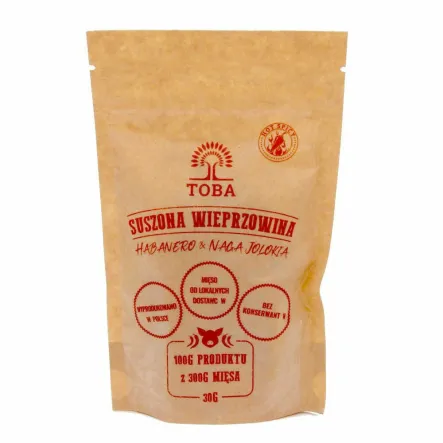 Suszona Wieprzowina Habanero & Naga Jolokia 30 g - TOBA