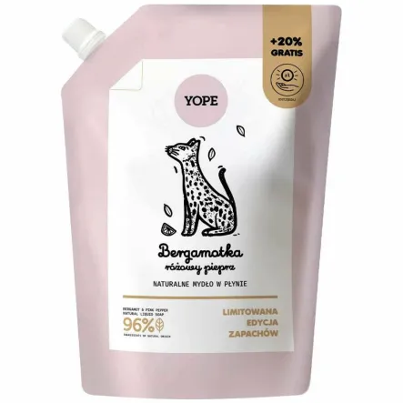 Mydło w Płynie Refill BERGAMOTKA RÓŻOWY PIEPRZ 600 ml - Yope