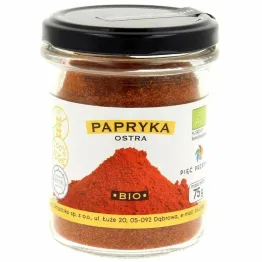 Papryka Ostra Mielona Bezglutenowa Bio 75 g - Pięć Przemian