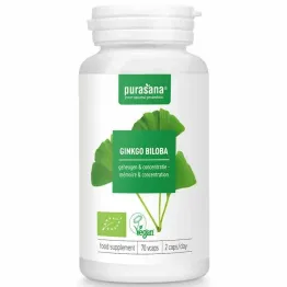 Miłorząb Japoński (Ginkgo - Biloba) BIO 70 Kapsułek - Purasana