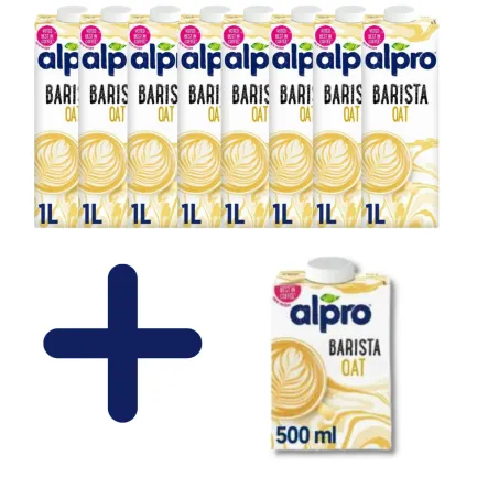 Zestaw 8 x Napój Owsiany Barista 1 l Alpro + Napój Owsiany Barista 500 ml Alpro