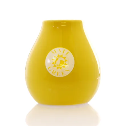 Matero Ceramico Luka Yellow 350 ml z Logo Mate Green