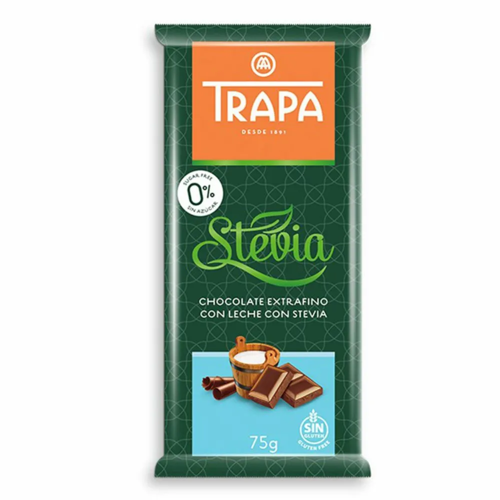 Czekolada Mleczna ze Stewią bez Dodatku Cukru 75 g - Trapa