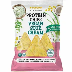 Wypiekane Piramidki o Smaku Wegańska Kwaśna Śmietana Bezglutenowe 60 g - Popcrop