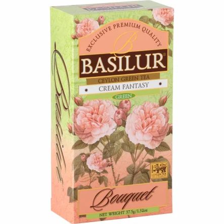Herbata Zielona w Saszetkach z Dodatkami CREAM FANTASY 37,5 g (25x 1,5 g) - BASILUR 