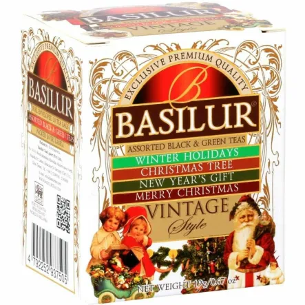 Vintage Style Mieszanka Herbat Czarnych i Zielonych z Dodatkami 19 g (2x 1,5 g / 8x 2 g) - BASILUR 