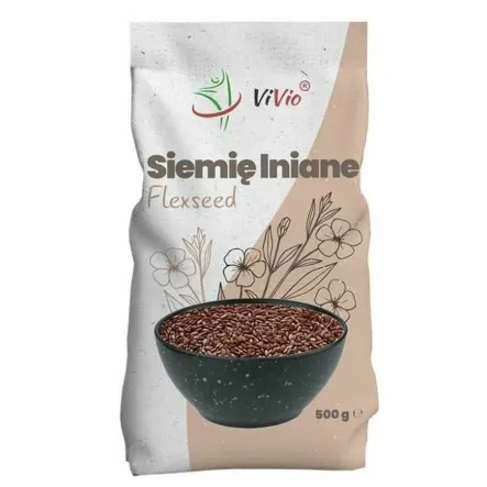 Siemię Lniane Brązowe Ziarno 500 g - Vivio