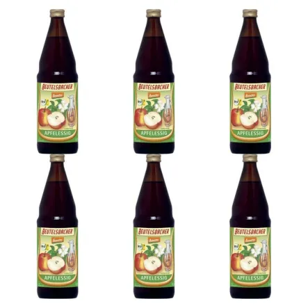 6 x Niepasteryzowany Ocet Jabłkowy Niefiltrowany Bio 750 ml Demeter