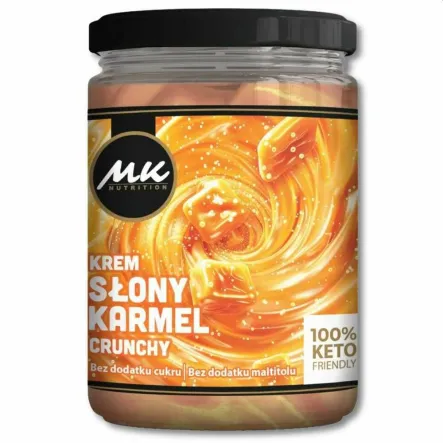Krem Orzechowy Słony Karmel Crunchy Bez Dodatku Cukru 500 g - MK Nutrition