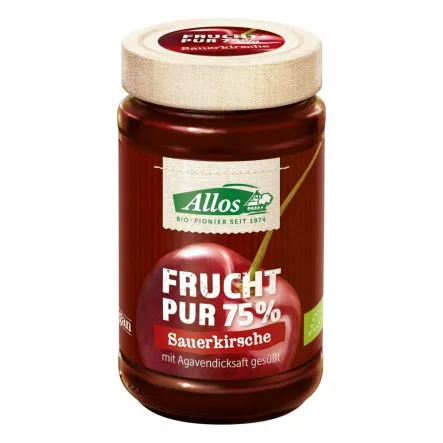 Mus Wiśniowy (75% Owoców) Bio 250 g - Allos - Przecena Krótka Data Minimalnej Trwałości