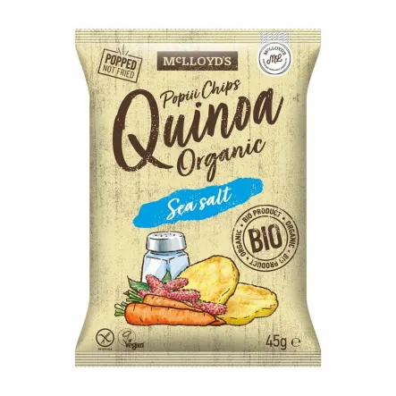 Chrupki z Quinoa z Marchewką i Solą Morską Bezglutenowe Bio 45 g McLloyd's