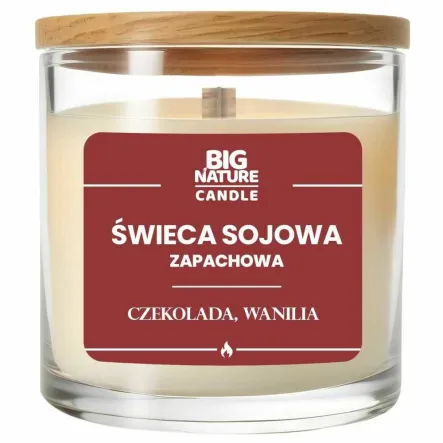 Świeca Sojowa o Zapachu Czekolada i Wanilia 225 g - Big Nature