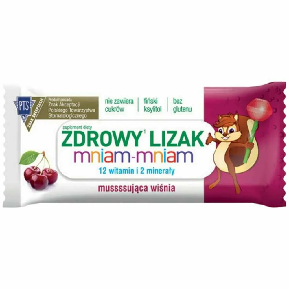 Zdrowy Lizak Mniam-Mniam Musująca WIŚNIA Kulka 6 g - Starpharma