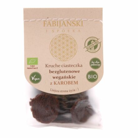 Ciastka Kruche Jaglane z Karobem Bezglutenowe Bio 100 g - Fabijański - Przecena Krótka Data Minimalnej Trwałości