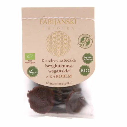 Ciastka Kruche Jaglane z Karobem Bezglutenowe Bio 100 g - Fabijański - Przecena Krótka Data Minimalnej Trwałości