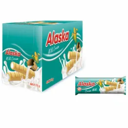 48 x Rurki Kukurydziane z Kremem Mlecznym Bezglutenowe 18 g - Alaska