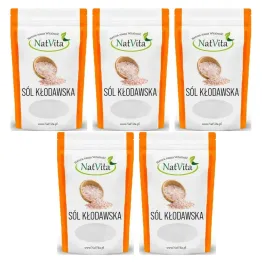 5 x Sól Kłodawska Kamienna Różowa Miałka 4 kg - Natvita