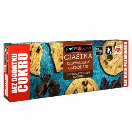 Ciastka z Kawałkami Czekolady Bez Dodatku Cukru 135 g - Pure & Good